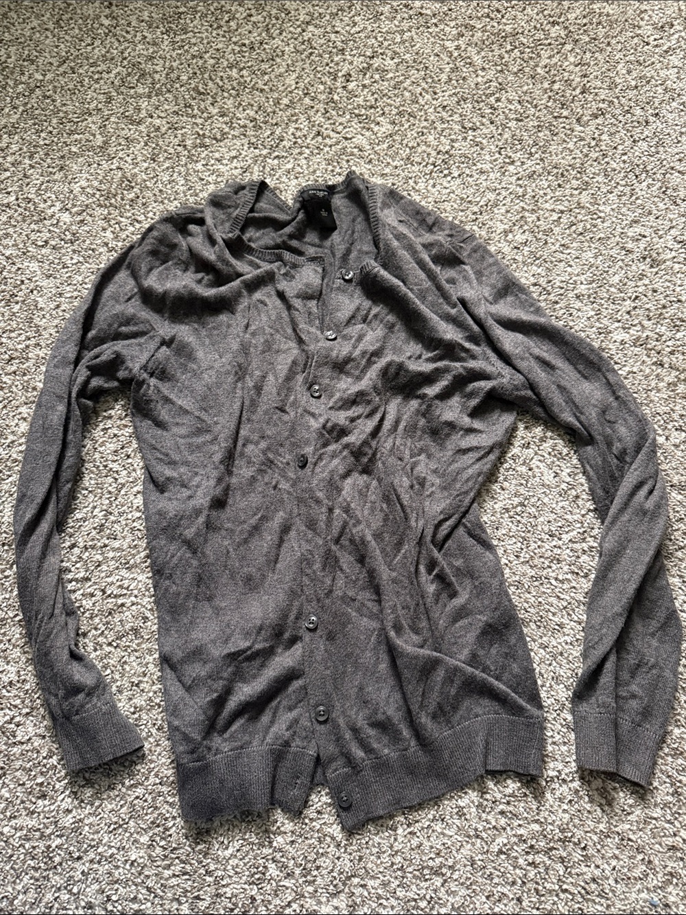 Ann Taylor Men's Gray Button-Up Cardigan Sweater